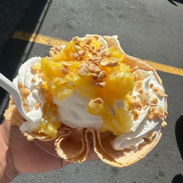 Pineapple Sundae with Whipped Cream and Nuts