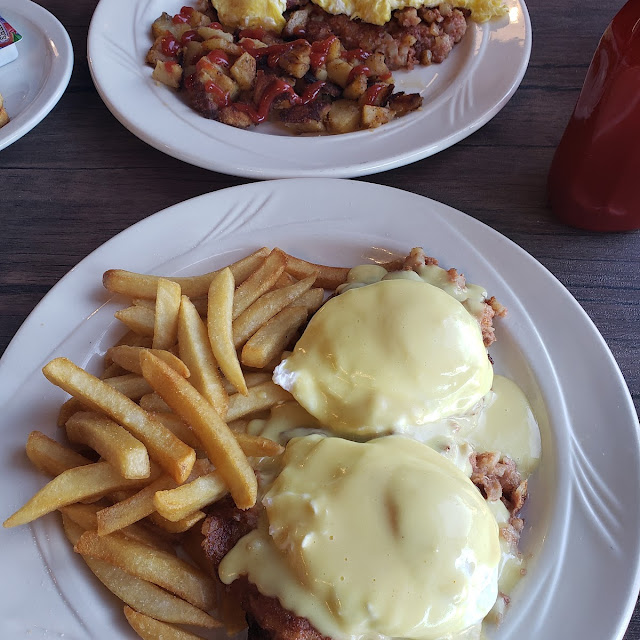 Irish Eggs Benedict and Eggs and Corned Beef Hash