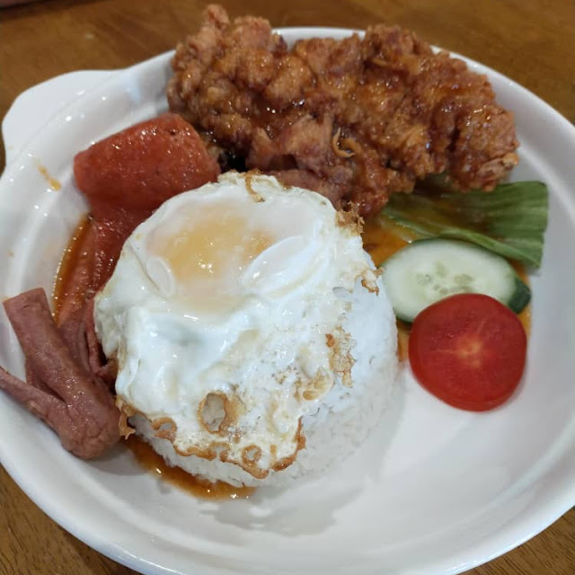 Salted Egg Chicken Chop Rice